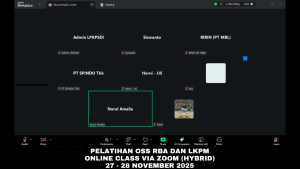 Pelatihan OSS RBA - LKPM Online Via Zoom 27 - 28 November 2025